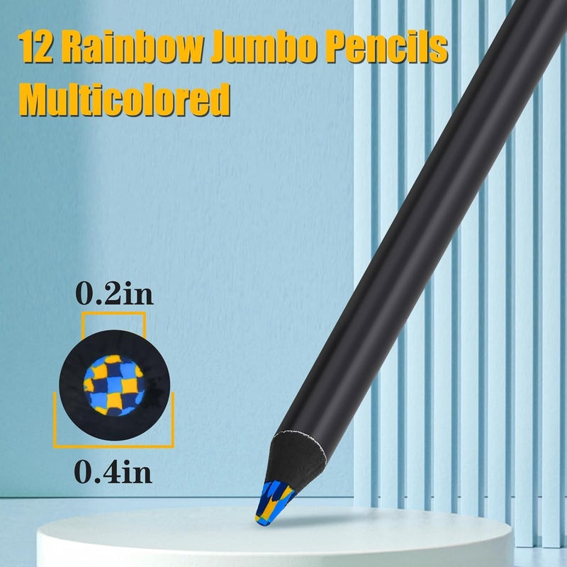 KUCHEY Valentines Day Gifts for Kids Classroom, Easter Basket Stuffers Essentials for Teen Girl Boys Art Supplies Trendy Stuff 12 Colored Rainbow Pencils, Birthday Party Favors Arts and Crafts 8-12 Year Old - Image 2